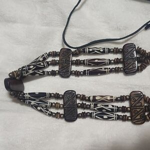 Black and Brown Beaded Choker Necklace